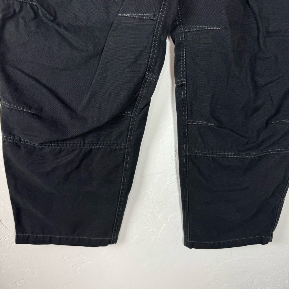 VTG Y2K Alf Kuhl Denim Jeans Pants Solid Black Wash Wide Leg Baggy Skater Cotton - Picture 3 of 12